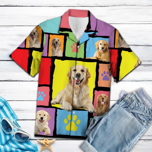 Golden Retriever Colorful Pieces TY2707 - Hawaiian Shirt