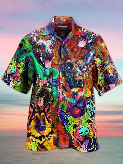 Hawaii Shirt Colorful Dogs -Zx16240