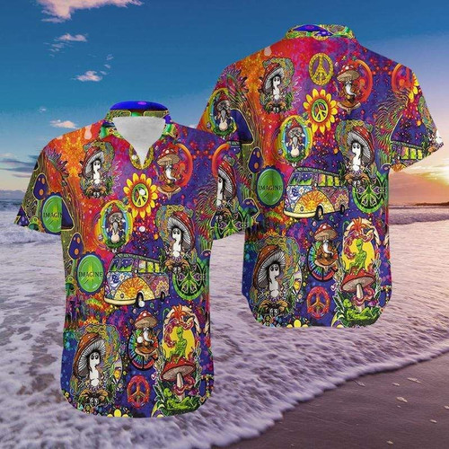 Hawaii Shirt Colorful Hippie World Hawaiian Aloha Shirts-Zx0806