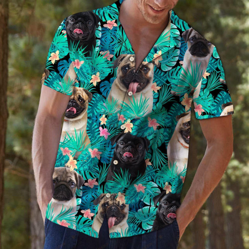 Hawaii Shirt Pug Tropical -Zx5473