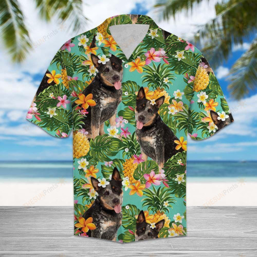 Hawaii Shirt Tropical Pineapple Australian Cattle Dog -Zx6734
