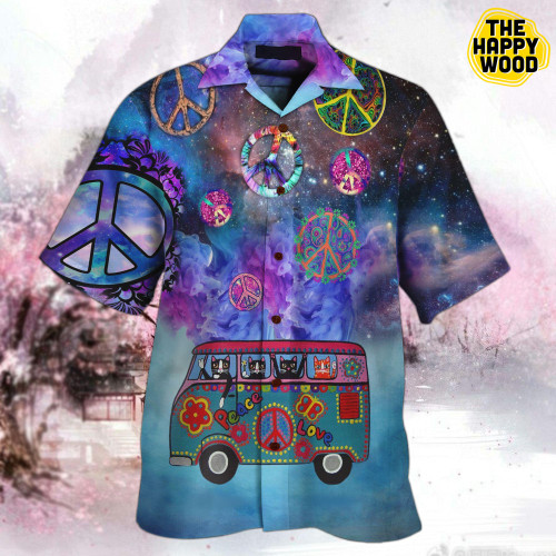 Hippie Peace Sign 3D Hawaiian Hawaii Shirt