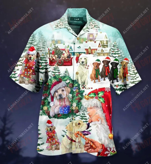 Labrador Retriever Christmas Unisex Hawaiian Shirt Hobbies Short Sleeve Best Hawaiian Shirts Hawaiian Shirt Pattern