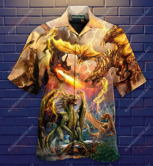 Let The Dragons Fight Together Short Sleeve Shirt Vacation Aloha Shirt Vintage Hawaiian Shirts Hawaiian Shirt Pattern