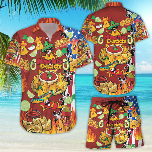 Nachos Daddy Funny Unisex Short Sleeve Shirt Hobbies Aloha Shirt Hawaiian Crazy Shirts Hawaiian Shirts For Men