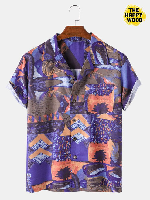 Painting Printed Hawaiian Hawaii Shirt