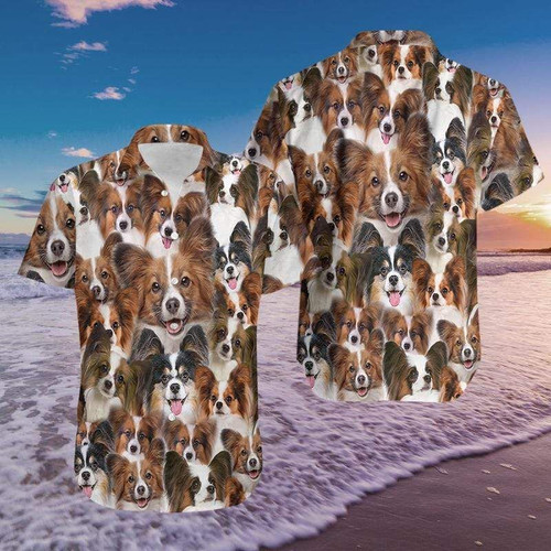Papillon Funny Dog Hawaiian Shirts 3D Dh