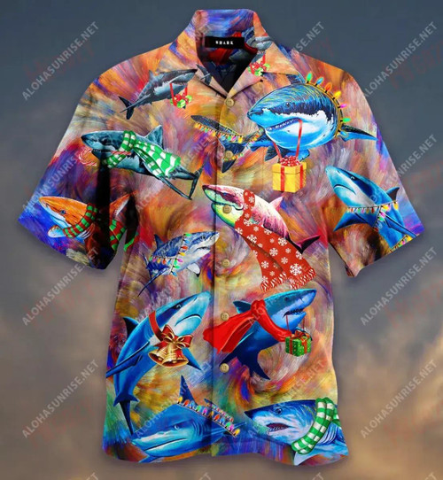 Shark Family Are Preparing To Welcome Christmas Eve Short Hawaiian Shirt Ocean Aloha Shirt Best Hawaiian Shirts Crazy Shirts Hawaii