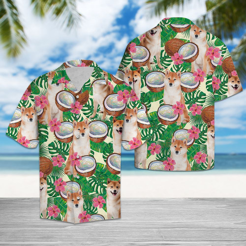 Shiba Inu Tropical Coconut G5731- Hawaiian Shirt