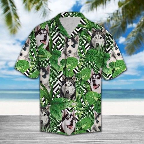 Summer Exotic Jungle Tropical Siberian Husky Hawaiian Shirt Summer But