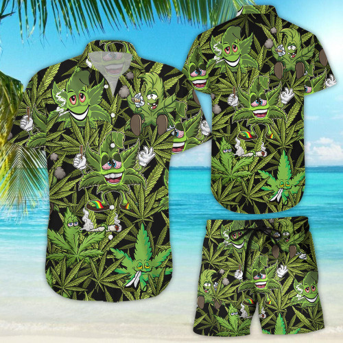 Weed Hawaiian Shirt - Amazing Hippie Weed Green Hawaiian Aloha Hawaii Shirt - Unqiue Beach Vacation Gift