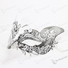 Venetian Fox Masquerade Mask with Rhinestones - Silver