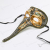 Zanni Black Crackle Face Golden Eye Long Nose Face Mask