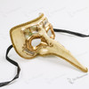 Plague Doctor Long Nose Venetian Masquerade Mask Gold