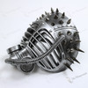 Metallic Steampunk Spike Gas Mask Full Face Masquerade Submarine - Silver - 2