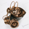 Steampunk Goggles Gas Mask with LED Light Gold