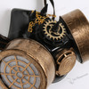 Steampunk Dual Respirator Cosplay Gas Mask Black Gold