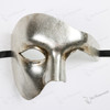 Phantom Venetian Masquerade Half Face Party Mask - Metal Silver