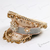 Captain Military Party Hat Gold Sequin with Gold Leaf and Silver Rhinestone