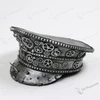 Steampunk Burning Man Spike Captain Hat - Metallic Silver