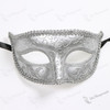 Classic Glitter Venetian Masquerade Mask - Silver