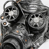 Steampunk Goggles Gas Full Face Mask - Silver