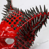 Angry Wolf Steampunk Spike Masquerade Mask - Glossy Red