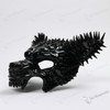 Angry Wolf Steampunk Spike Masquerade Mask - Black