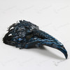 Plague Doctor Raven Long Nose Mask with Feather - Black Blue