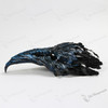 Plague Doctor Raven Long Nose Mask with Feather - Black Blue