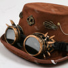 Women Skull Steampunk Top Hat Goggles - Brown