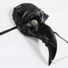 Plague Doctor Curved Long Nose Venetian Mardi Gras Masquerade Mask Black
