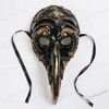 Plague Doctor Curved Long Nose Venetian Mardi Gras Masquerade Mask Black Gold