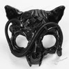 Vampire Robot Cat Skull Steampunk Masquerade Black Mask