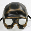 Skull Top Head Half Face Masquerade Black Gold