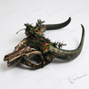 Animal Skull OX Bull Horns Floral Mythical Masquerade Mask Gold