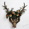Animal Skull Antler Horns Floral Mythical Masquerade Mask Gold