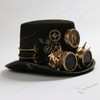 Steampunk Paris Clock with Spikes Goggles Top Hat Antique Gold