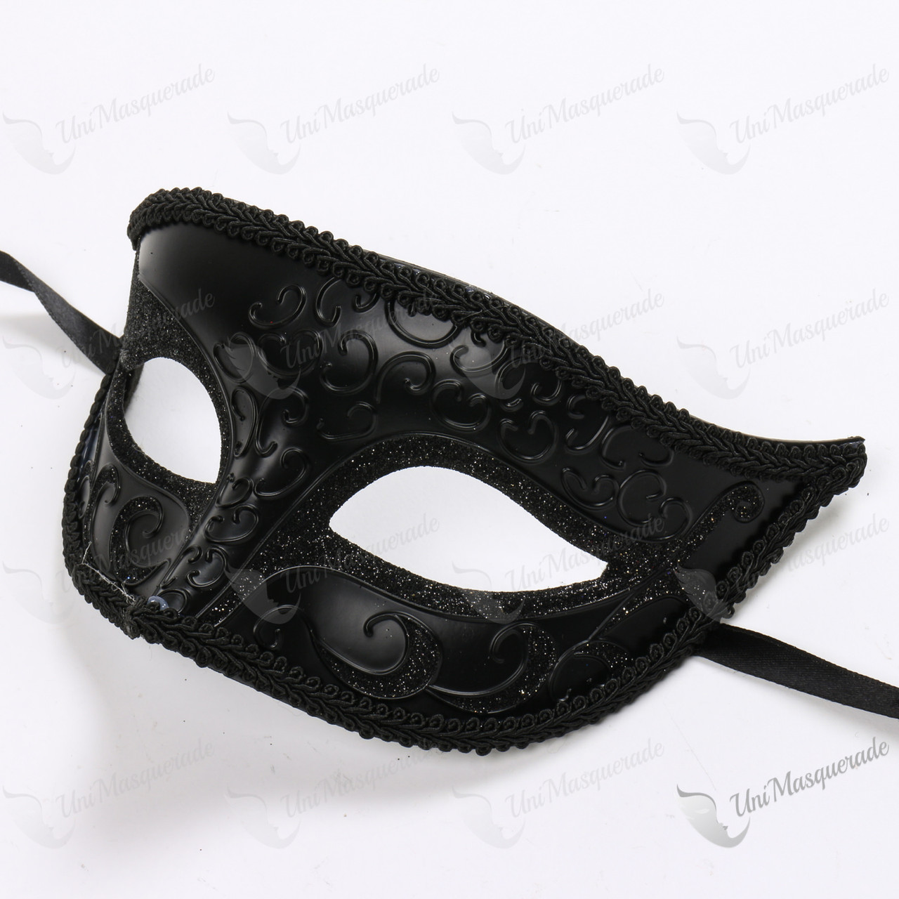 Colombina Venetian Glitter Classic Eye Mask Black