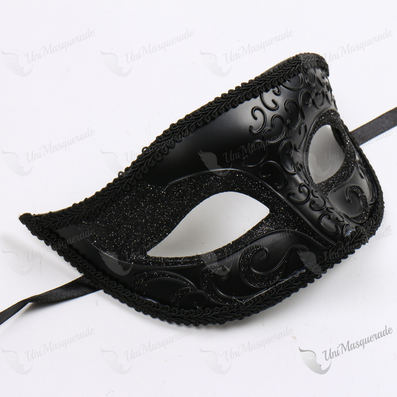 Colombina Venetian Glitter Classic Eye Mask Black