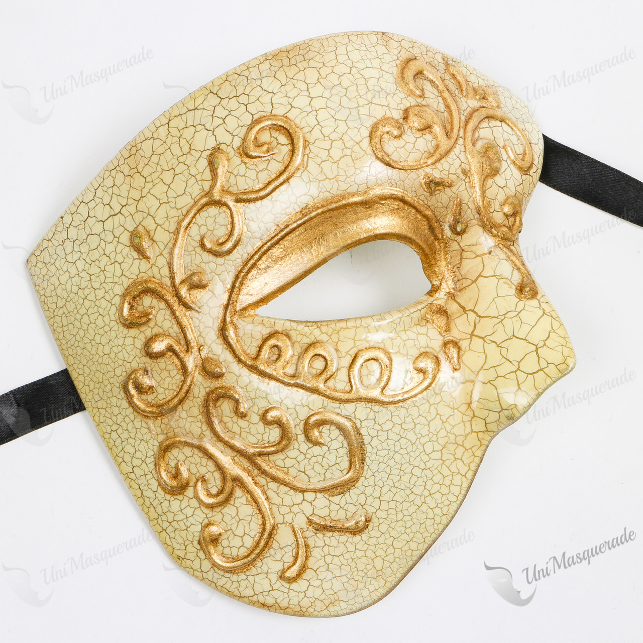 Phantom of Opera Design Venetian Masquerade Party Mask - Gold