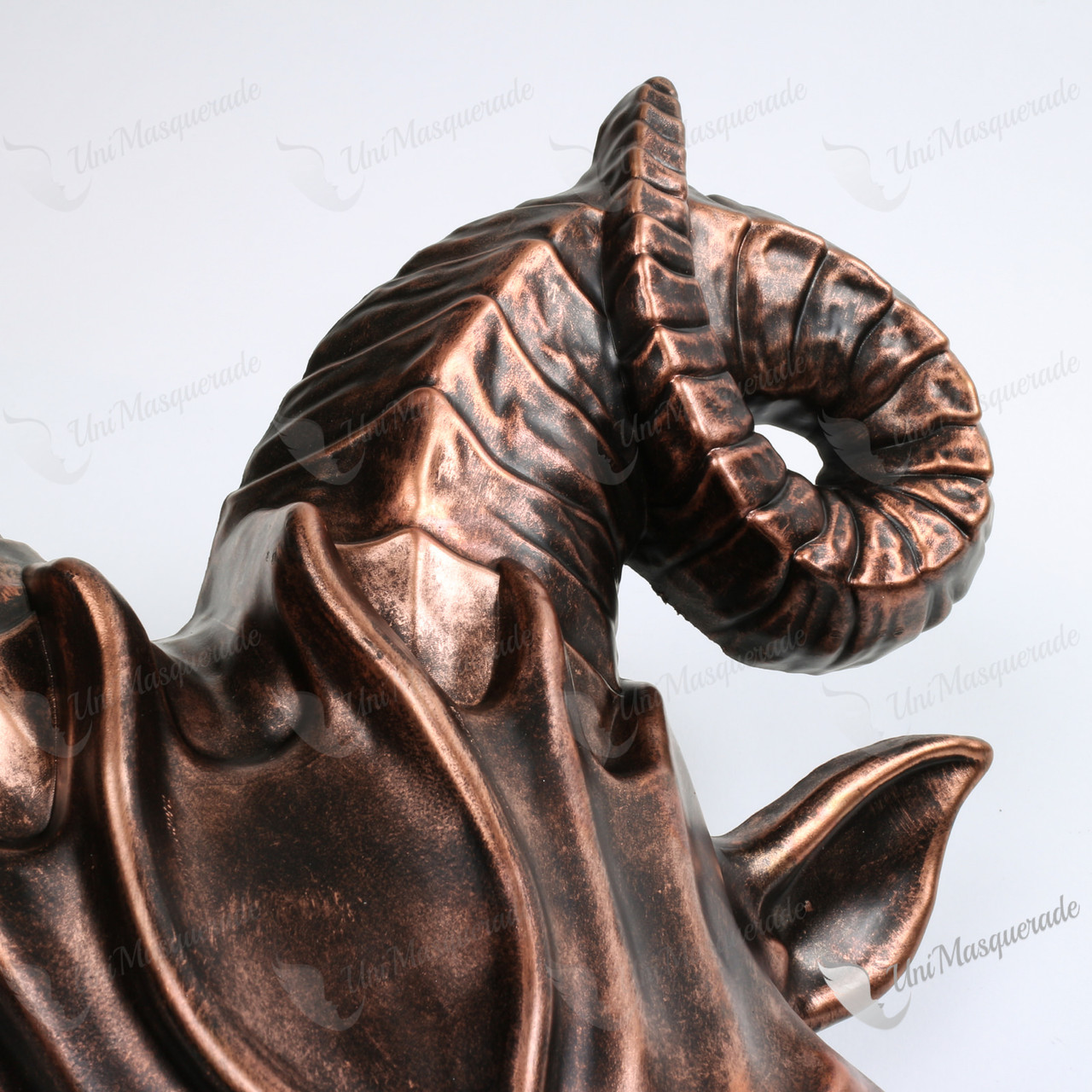 Devil Ram Horn Masquerade Mask Black Copper