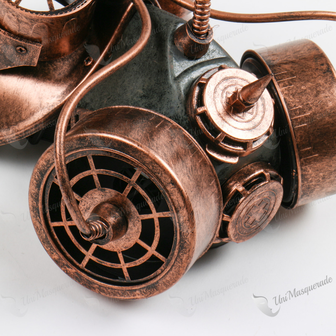 Steampunk Goggles Gas Mask with LED Light Copper