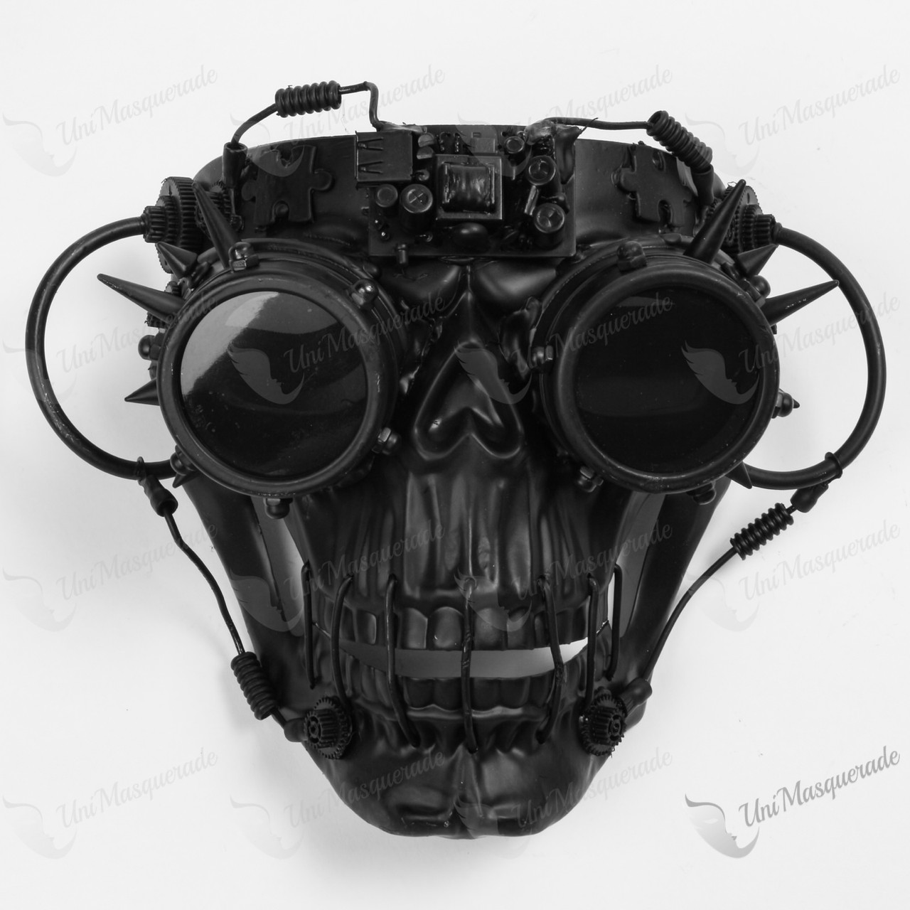 Steampunk Terminator Skull Goggles Masquerade Mask Black