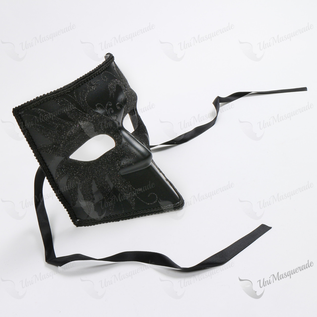 Bauta Full Face Luxury Venetian Women Party Mask Masquerade - Black
