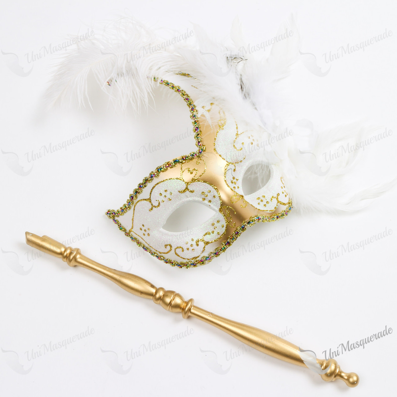 female masquerade masks on a stick