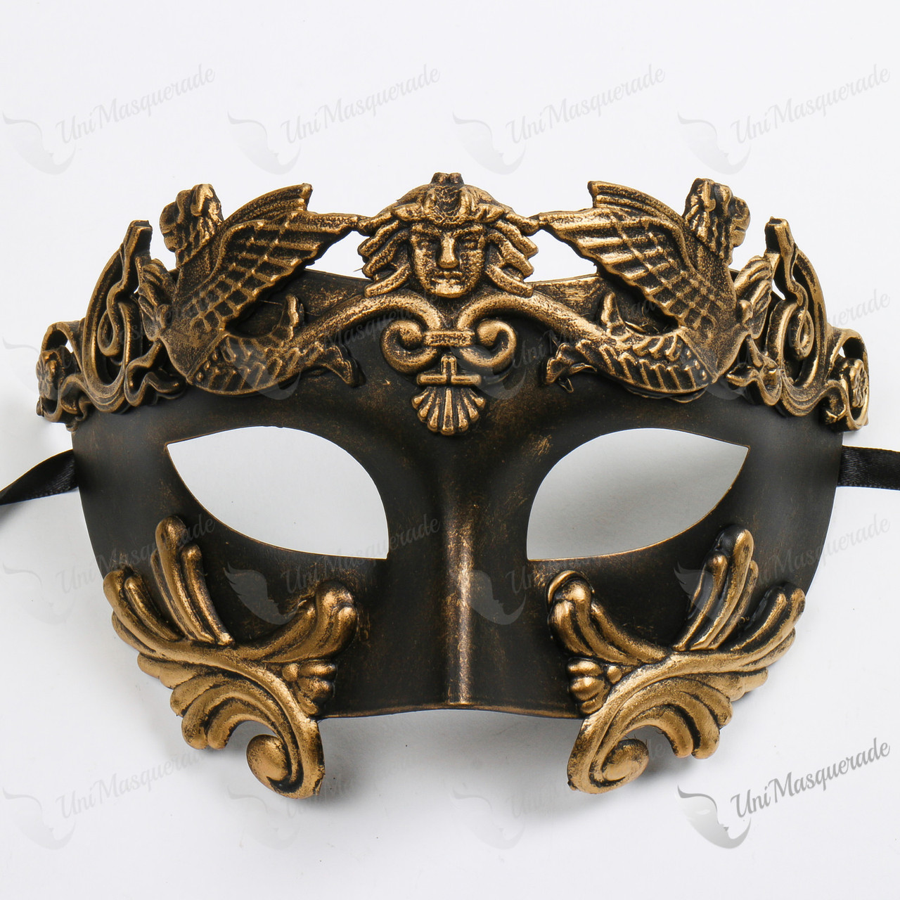 Men's Masquerade Masks Masquerade Ball Party Mask Cosplay Mask Roman  Warrior Face Mask Greek God Venetian Masquerade Mask Black Gold 