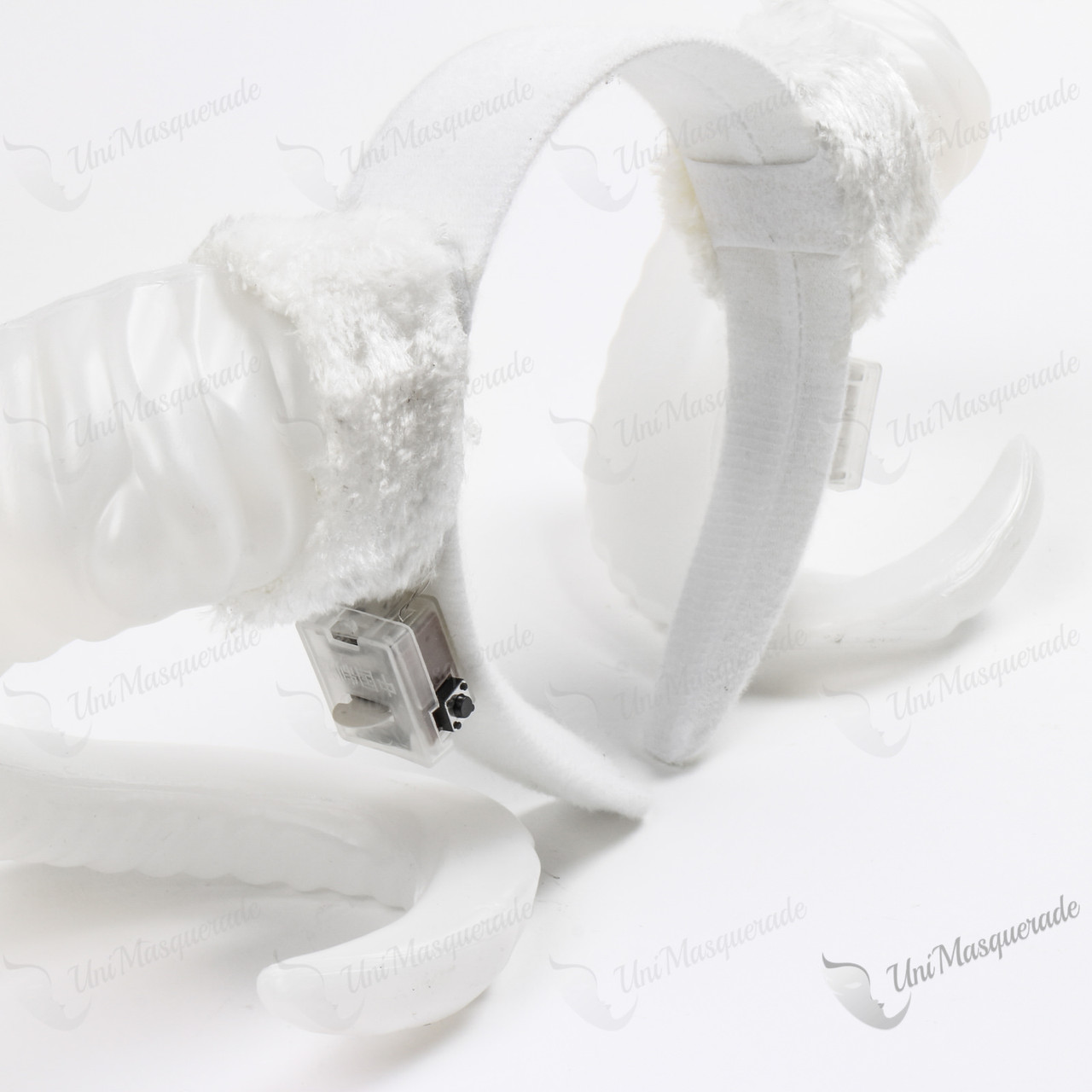 Fairy Demon Horn with Color LED Light Headband White