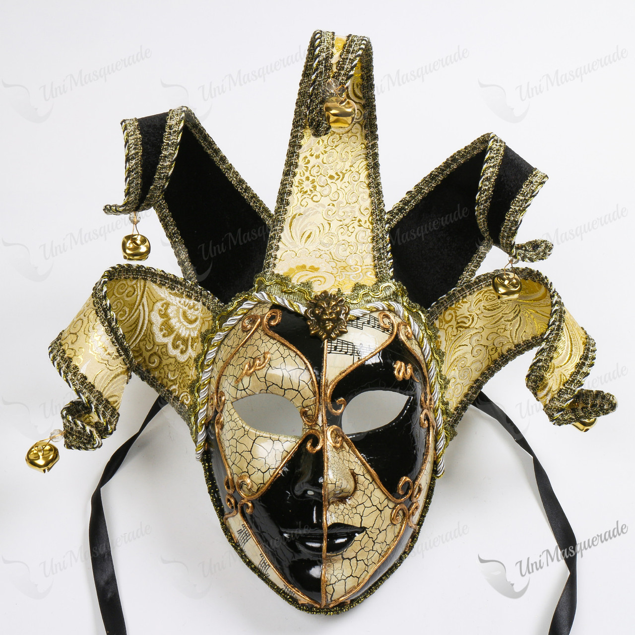 Jester Volt Crackle White Full Face Masquerade Mask