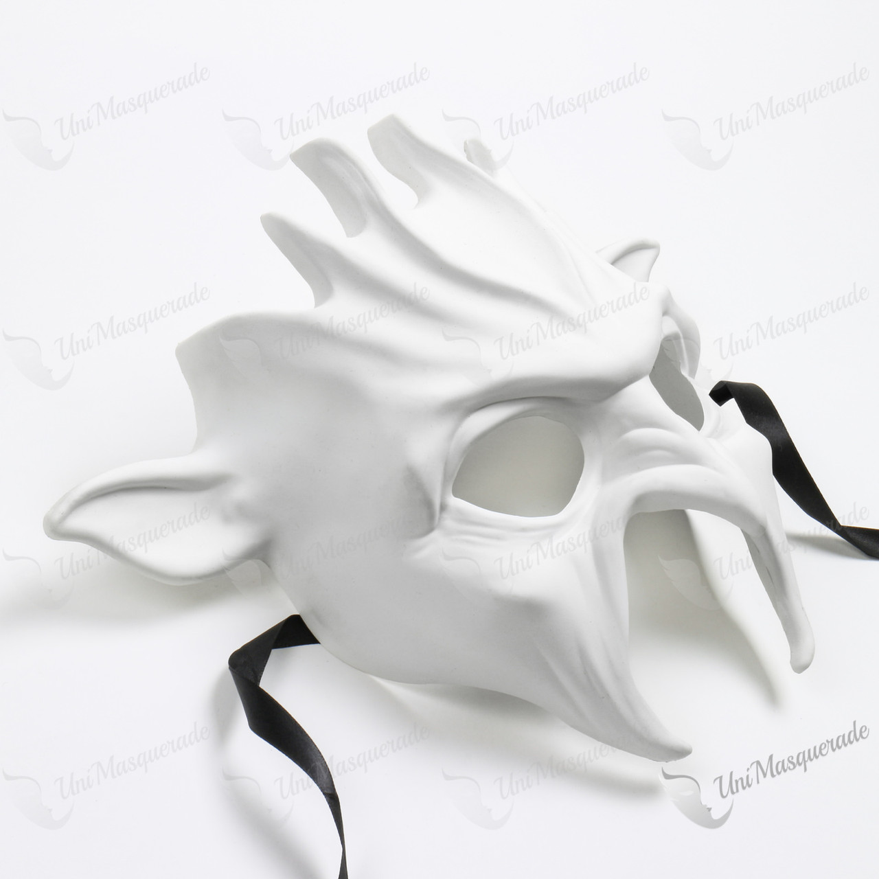 Fire Demon Masquerade Mask Matte White